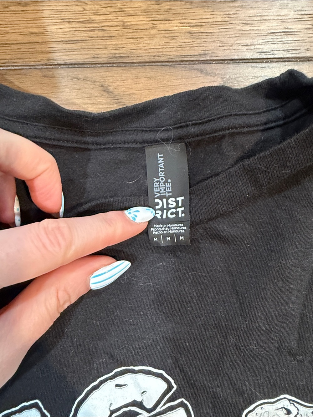 District Black T-Shirt with White Dinosaur Graphic - Picture 3 of 6
